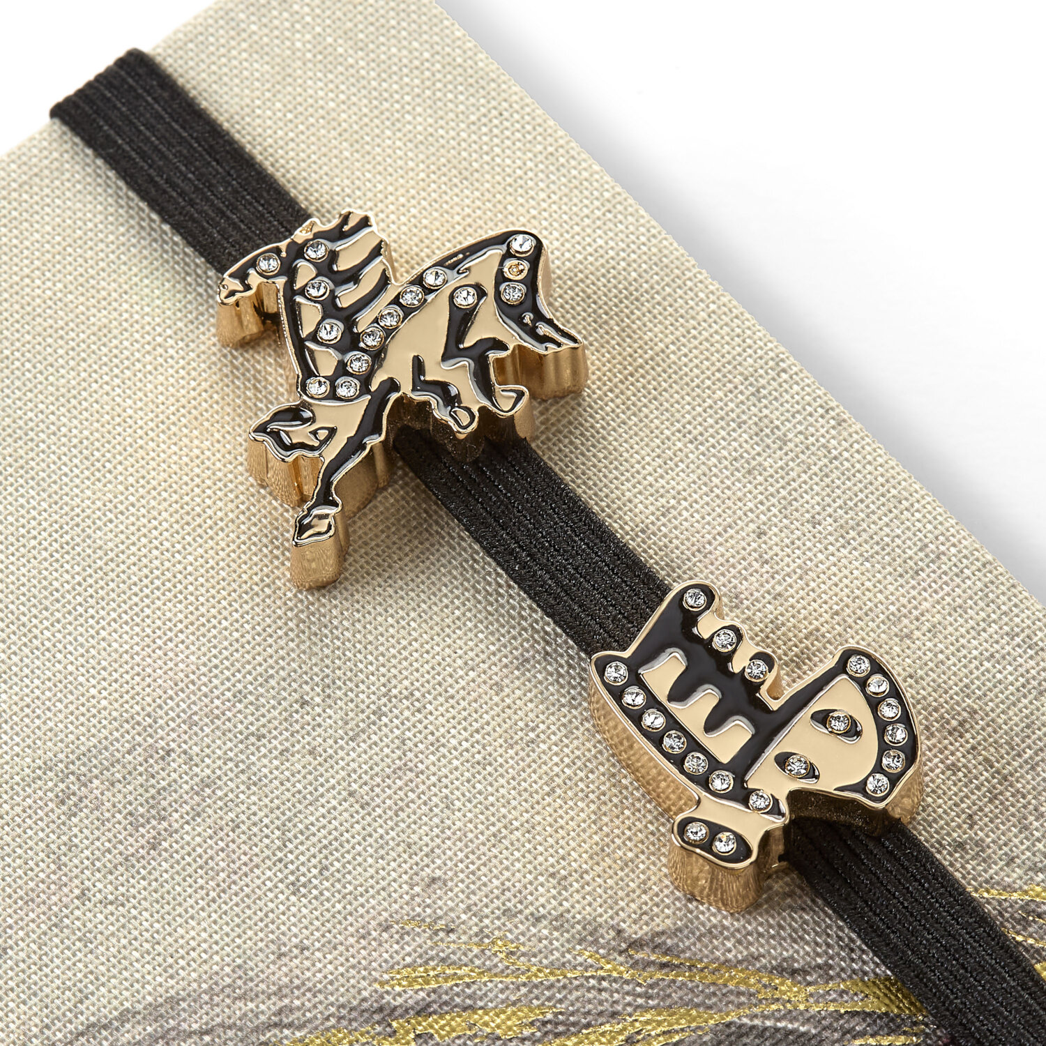 馬年クリスタルピン 2点セット、ゴールド